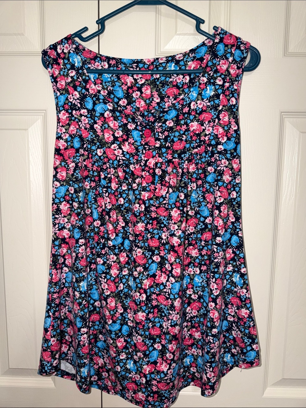 Floral Sleeveless tank top - Pink & Blue